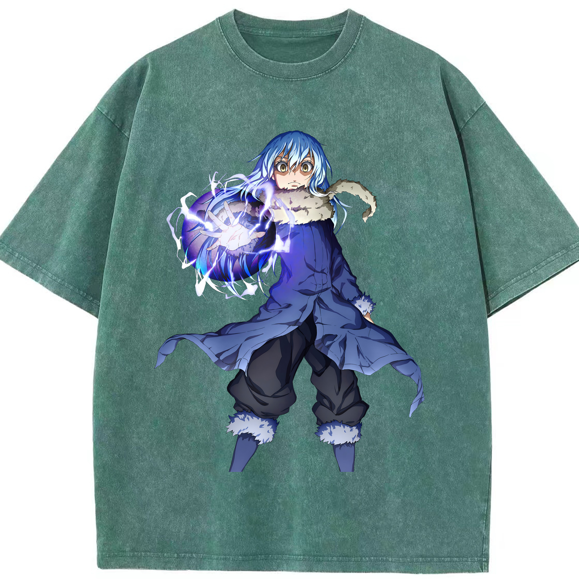 （画像用） 転スラ Regarding Reincarnated to Slime 綿100% ヴィンテージ風 半袖Tシャツ（フロントプリント）